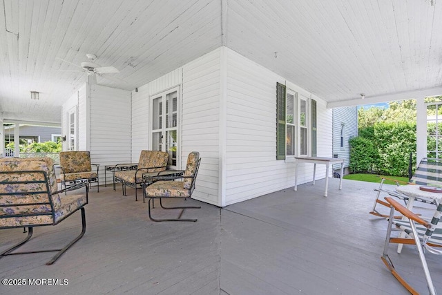208 Ludlow Ave, Spring Lake, NJ 07762 - porch with a ceiling fan