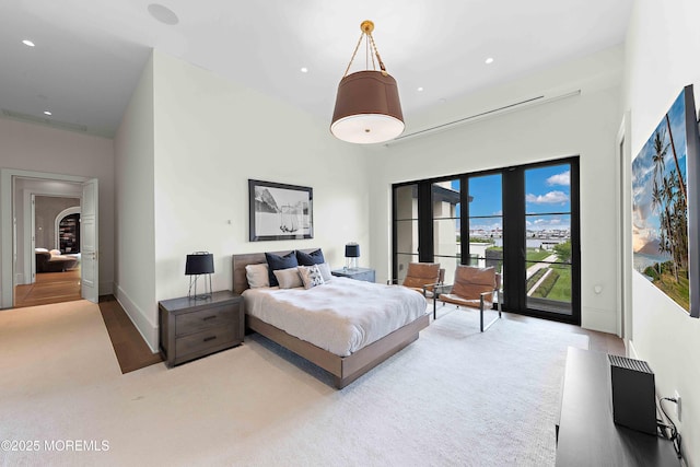 27 N Ward Ave, Rumson, NJ 07760 - carpeted bedroom with access to outside, recessed lighting, and baseboards