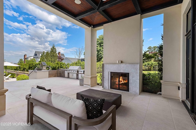 27 N Ward Ave, Rumson, NJ 07760 - view of patio / terrace featuring an outdoor living space with a fireplace