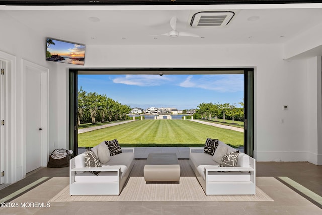 27 N Ward Ave, Rumson, NJ 07760 - view of patio with an outdoor living space and ceiling fan