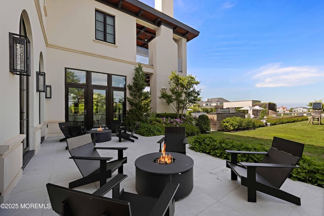 27 N Ward Ave, Rumson, NJ 07760 - view of patio featuring an outdoor fire pit