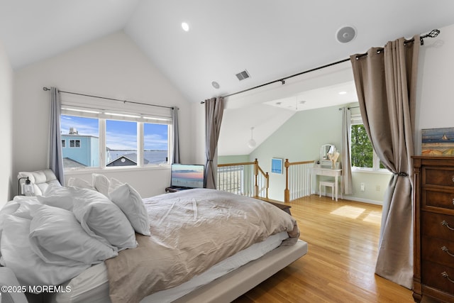7 Beach Blvd, Highlands, NJ 07732 - bedroom with lofted ceiling and light wood finished floors