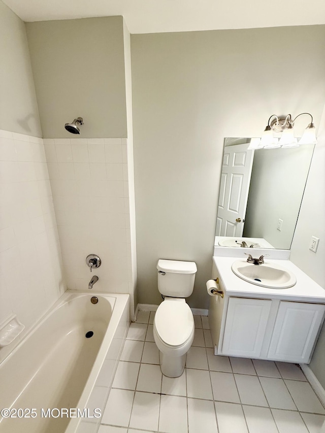 37 Tennyson Rd, Brick, NJ 08724 - full bath with tile patterned flooring, vanity, shower / bathtub combination, toilet, and baseboards