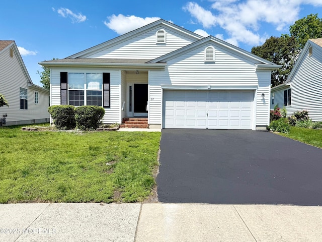 37 Tennyson Rd, Brick, NJ 08724 - ranch-style home with asphalt driveway, a garage, and a front lawn