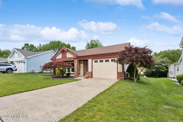1524 Quince Pl, Toms River, NJ 08755 - view of front of home featuring a garage, driveway, a front lawn, and brick siding