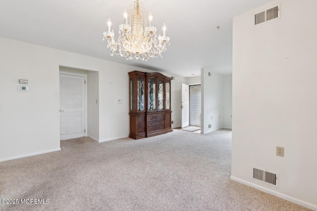 1524 Quince Pl, Toms River, NJ 08755 - empty room featuring carpet flooring, a chandelier, and baseboards