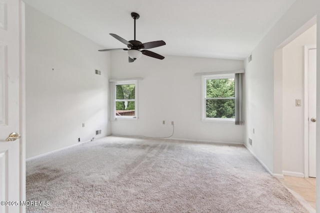1524 Quince Pl, Toms River, NJ 08755 - spare room featuring lofted ceiling, healthy amount of natural light, carpet, and a ceiling fan