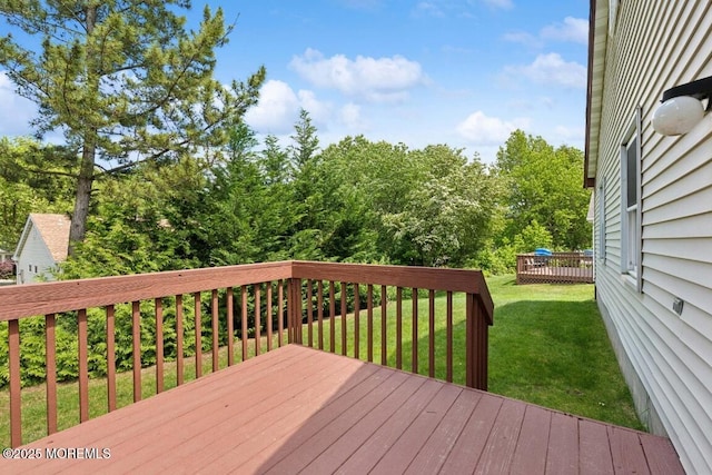 1524 Quince Pl, Toms River, NJ 08755 - wooden deck featuring a lawn