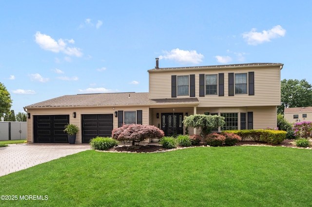 7 Carlisle Ct, Hazlet, NJ 07730 - view of front of property featuring a garage, decorative driveway, and a front yard