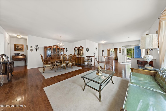 26 Masters Ct, Little Egg Harbor, NJ 08087 - living room with wood finished floors and a chandelier