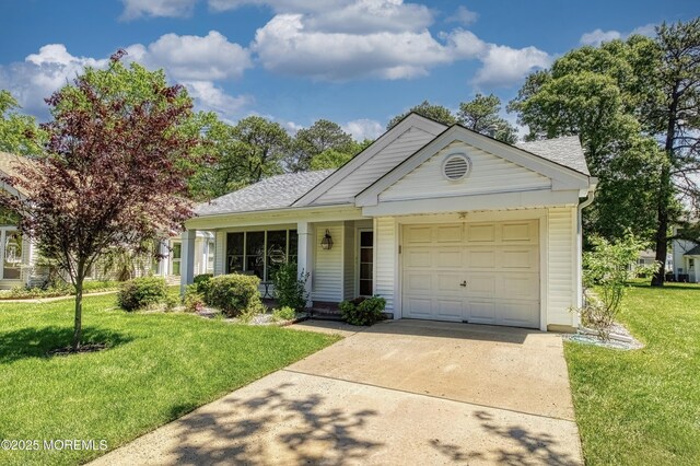 2299 Kira Ct, Toms River, NJ 08755 - view of front of home featuring driveway, a garage, a front yard, and a shingled roof