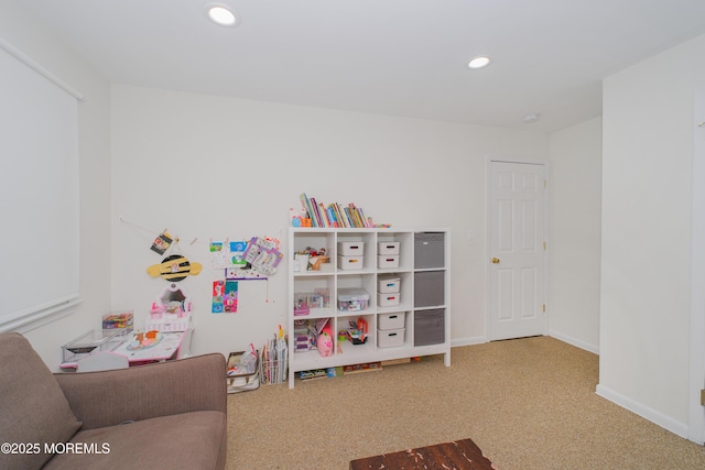 209 Woodcrest Rd, Oakhurst, NJ 07755 - rec room featuring carpet floors, recessed lighting, and baseboards