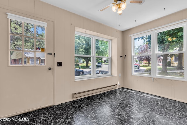 11 Lexington Dr Unit A, Whiting, NJ 08759 - doorway to outside with baseboard heating and a ceiling fan