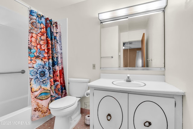 11 Lexington Dr Unit A, Whiting, NJ 08759 - bathroom with vanity, tile patterned flooring, toilet, and shower / bath combination with curtain