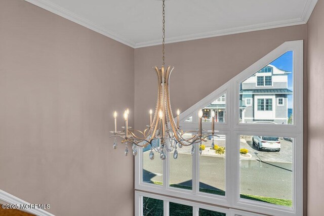 3504 Churchill Dr, Toms River, NJ 08753 - detailed view of a chandelier and crown molding