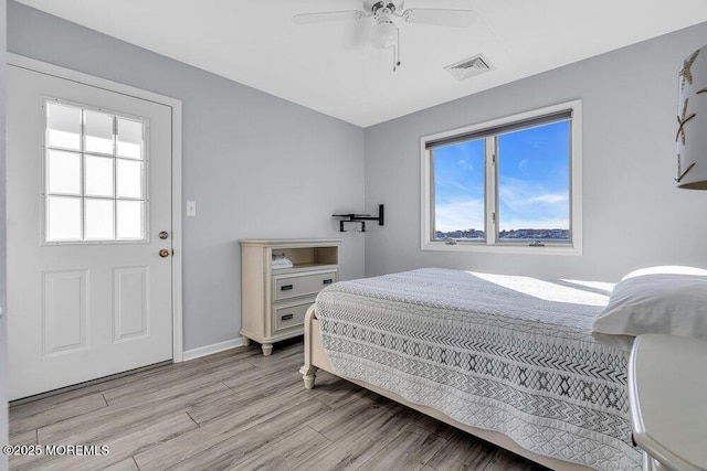 3504 Churchill Dr, Toms River, NJ 08753 - bedroom with light wood-style floors, baseboards, and a ceiling fan