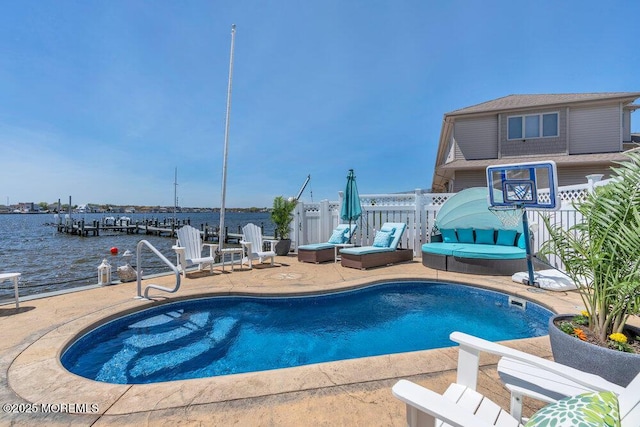 3504 Churchill Dr, Toms River, NJ 08753 - view of pool featuring a patio area and a water view
