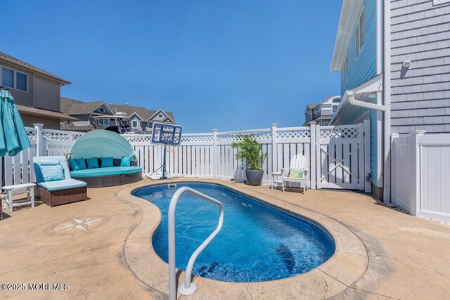 3504 Churchill Dr, Toms River, NJ 08753 - view of swimming pool with a fenced backyard and a patio area