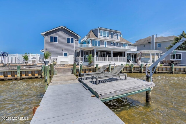 3504 Churchill Dr, Toms River, NJ 08753 - dock area featuring a water view and a balcony