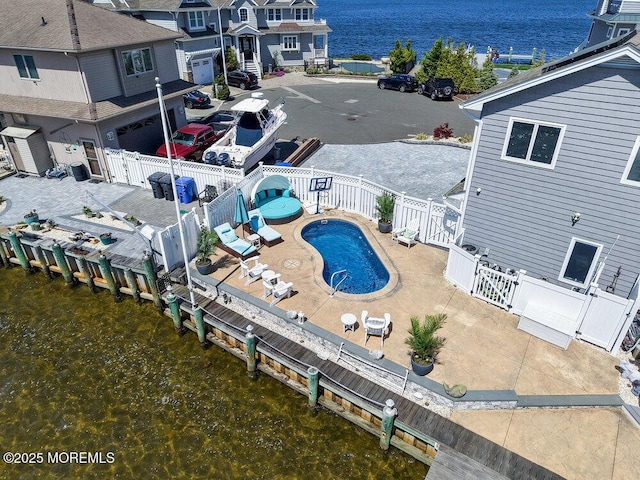 3504 Churchill Dr, Toms River, NJ 08753 - drone / aerial view of a pool and a large body of water