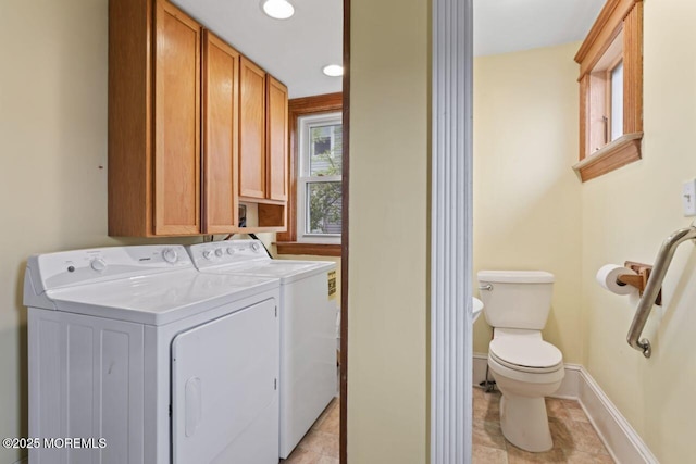208 4th Ave, Belmar, NJ 07719 - laundry area featuring washing machine and clothes dryer, baseboards, and recessed lighting