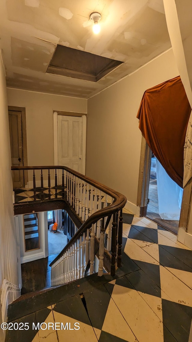 130 Main St, Keyport, NJ 07735 - staircase featuring baseboards