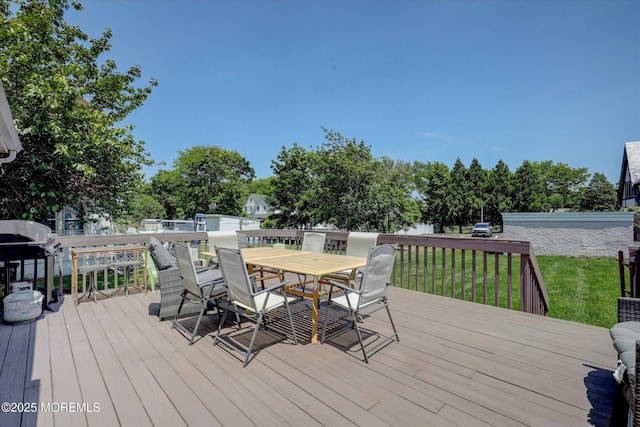 1 Roseld Ct, Deal, NJ 07723 - deck with outdoor dining area and a yard