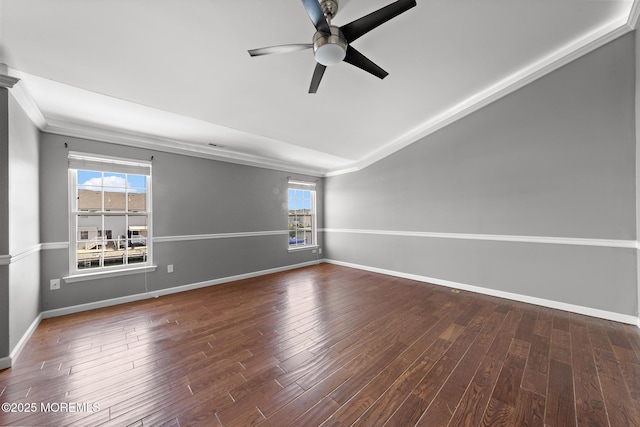 14 Osprey Ln Unit 72, Bayville, NJ 08721 - spare room with a ceiling fan, healthy amount of natural light, wood finished floors, baseboards, and ornamental molding