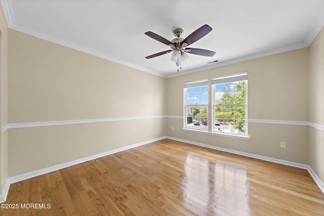 14 Osprey Ln Unit 72, Bayville, NJ 08721 - unfurnished room featuring wood finished floors, baseboards, a ceiling fan, and ornamental molding