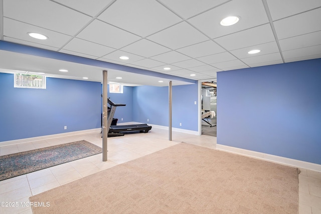 6 Palmer Ln, Englishtown, NJ 07726 - exercise area featuring tile patterned floors, baseboards, and recessed lighting
