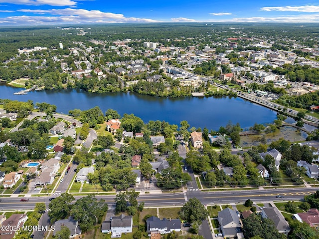 107 S Lake Dr, Lakewood, NJ 08701 - aerial view of property and surrounding area with a large body of water and nearby suburban area