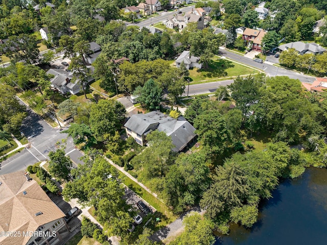 107 S Lake Dr, Lakewood, NJ 08701 - aerial overview of property's location with nearby suburban area, a nearby body of water, and a tree filled landscape