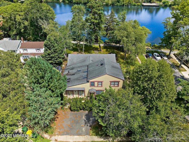 107 S Lake Dr, Lakewood, NJ 08701 - view from above of property with a large body of water and a tree filled landscape