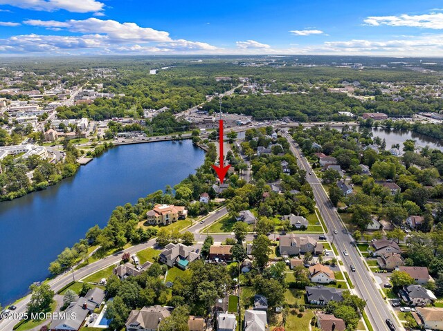 107 S Lake Dr, Lakewood, NJ 08701 - aerial overview of property's location featuring a nearby body of water and nearby suburban area