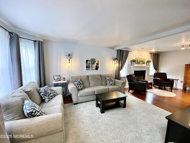 8 Augusta St, Wrightstown, NJ 08562 - living area featuring wood finished floors and a fireplace