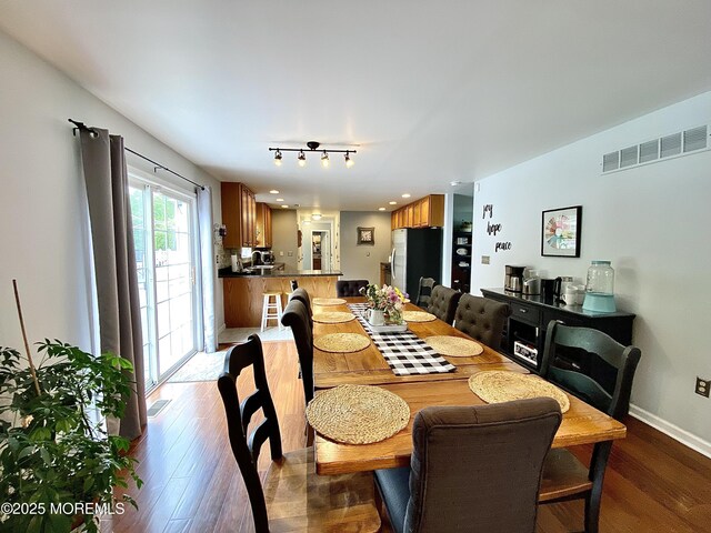 8 Augusta St, Wrightstown, NJ 08562 - dining room featuring dark wood-style floors, baseboards, and recessed lighting