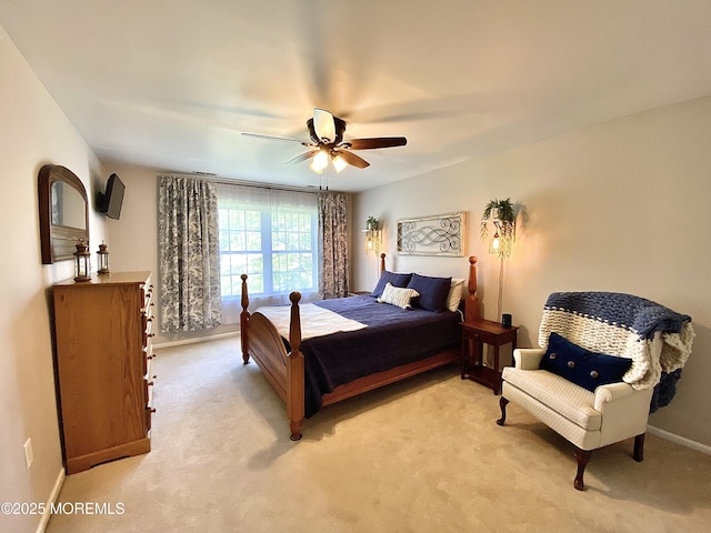 8 Augusta St, Wrightstown, NJ 08562 - bedroom with light colored carpet, ceiling fan, and baseboards