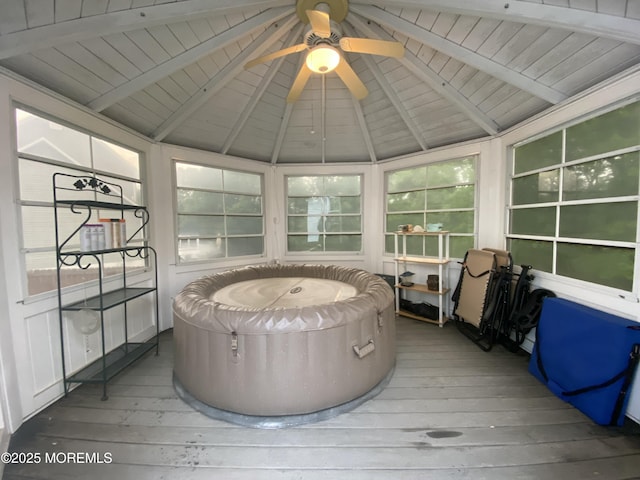 8 Augusta St, Wrightstown, NJ 08562 - sunroom / solarium featuring a jacuzzi and ceiling fan