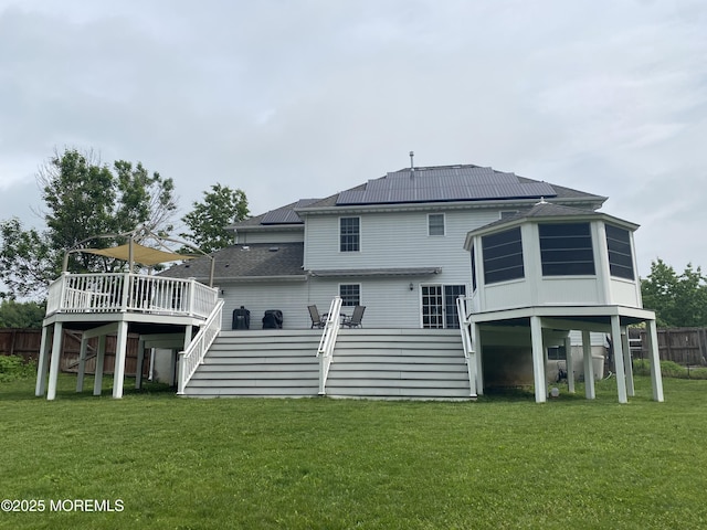 8 Augusta St, Wrightstown, NJ 08562 - back of house featuring stairway, a deck, and a shingled roof