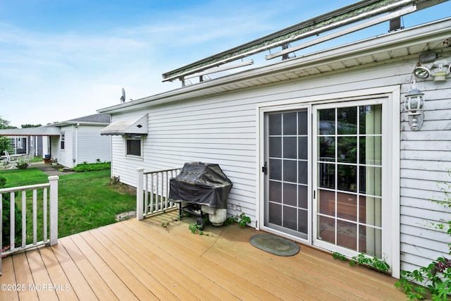 14 Tijuana Ct, Toms River, NJ 08757 - wooden terrace with area for grilling and a yard
