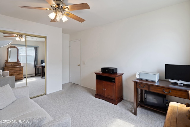 14 Tijuana Ct, Toms River, NJ 08757 - office featuring a ceiling fan, carpet floors, and baseboard heating