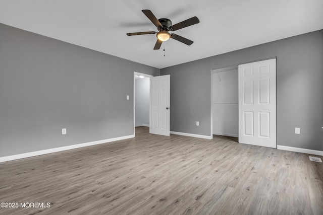 127 Creek Rd Unit 518, Brick, NJ 08724 - unfurnished bedroom with baseboards, wood finished floors, a closet, and ceiling fan