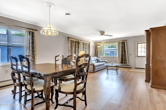 3 Virgin Islands Dr, Toms River, NJ 08757 - dining area with light wood-style flooring and a ceiling fan