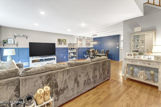 43 Woodledge Ct, Rockaway Twp, NJ 07866 - living room featuring light wood-style floors and recessed lighting