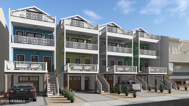 51 Sampson Ave, Seaside Heights, NJ 08751 - view of building exterior with stairs and a garage