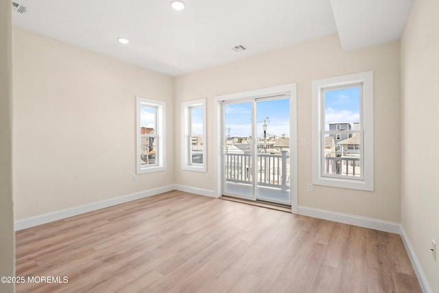 51 Sampson Ave, Seaside Heights, NJ 08751 - unfurnished room featuring light wood-style flooring, baseboards, and recessed lighting