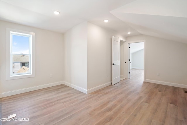 51 Sampson Ave, Seaside Heights, NJ 08751 - additional living space with lofted ceiling, light wood-style floors, recessed lighting, and baseboards