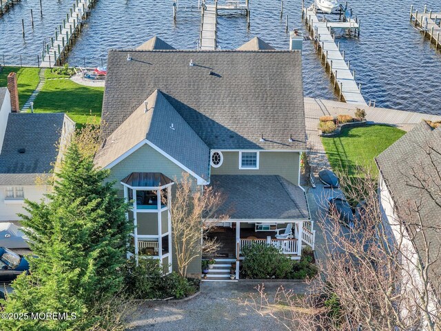 599 Point Ave, Brick, NJ 08724 - aerial view of property and surrounding area featuring a nearby body of water
