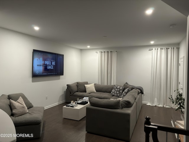 300 Prestige Rd, Brick, NJ 08723 - living area with recessed lighting, dark wood-style flooring, and baseboards