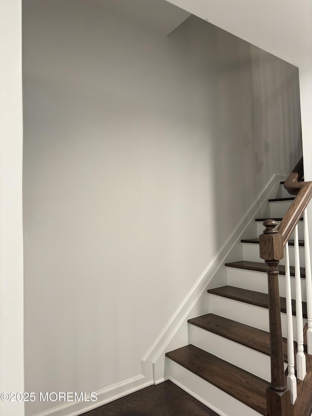 300 Prestige Rd, Brick, NJ 08723 - staircase featuring baseboards and wood finished floors